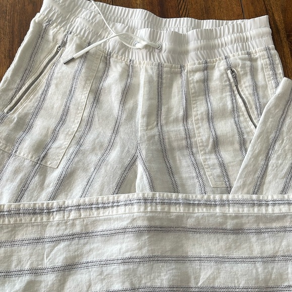 Athleta Pants - ATHLETA CABO TIDE LINEN WIDE LEG PANT CREAM GRAY size 10